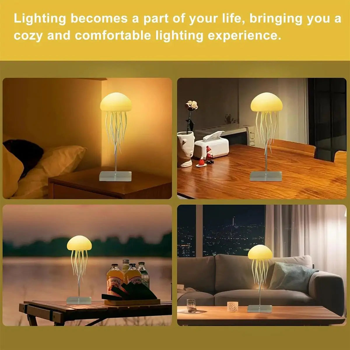 Jellyfish Night Light Creative Lighthouse Ambient Cartoon Rgb Gradient Cute Usb Decorative Lights Holiday Decoration Hanging 3d