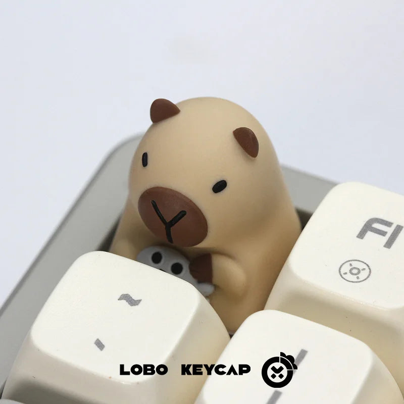 Lobo Capybara Keycaps Hand-made Resin Keycap Mechanical Keyboard Keycaps Cute Customized Gaming Accessories Decoration Gifts
