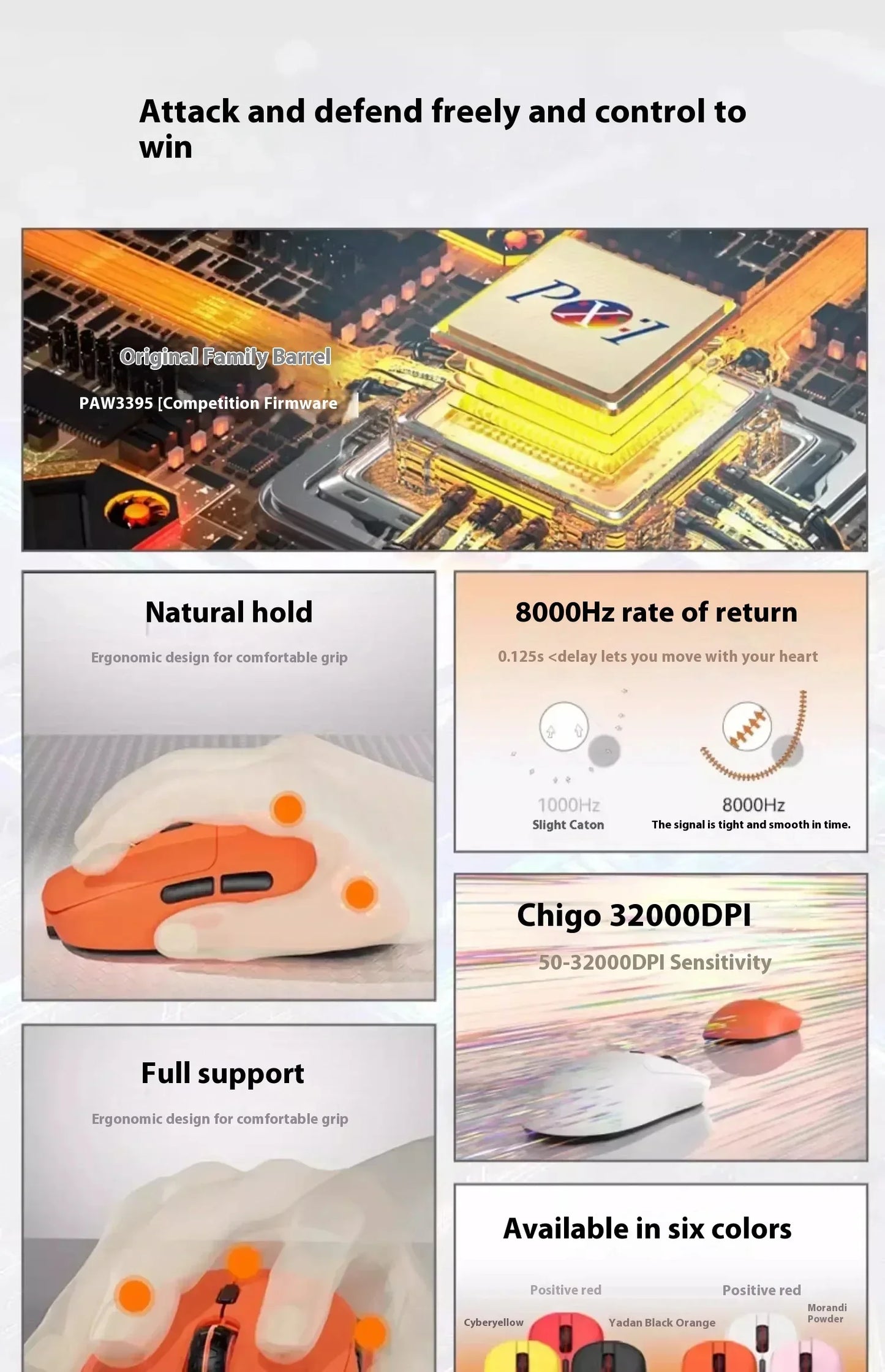Incott Ghero Pro Gaming Mouse G24/G23 Wireless Mouse 3 mode 2.4G Bluetooth Lightweight PAW3395 Mice customize G24 pro Mouse Gift