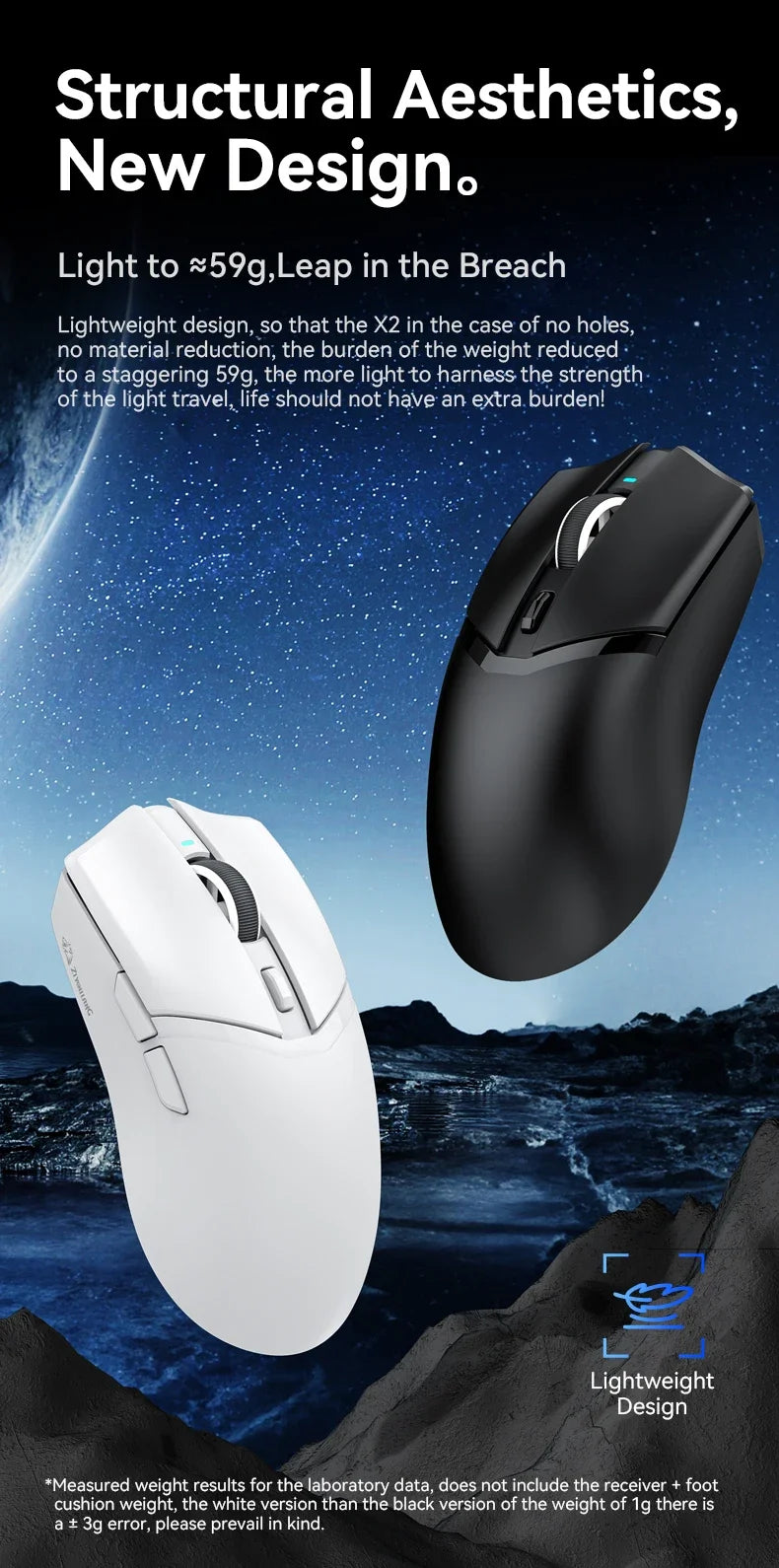 ZIYOULANG X2 Wireless Mouse , PixArt PAW3311, Tri-Mode Connection,RGB Magnetic Charging Base,Macro Gaming Mouse