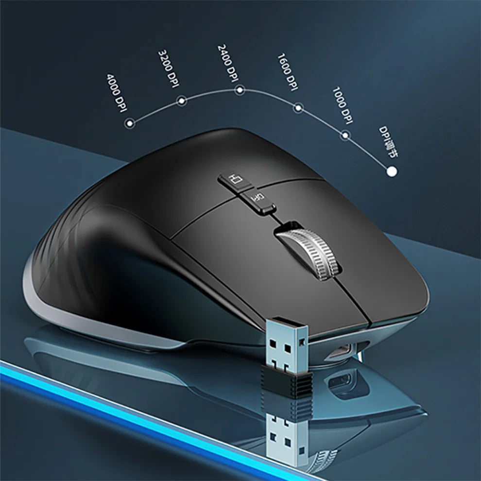 JOMAA 2.4G Wireless Bluetooth Mouse Rechargeable LED RGB Gaming Mouse for Computer Gamer Office 4000DPI