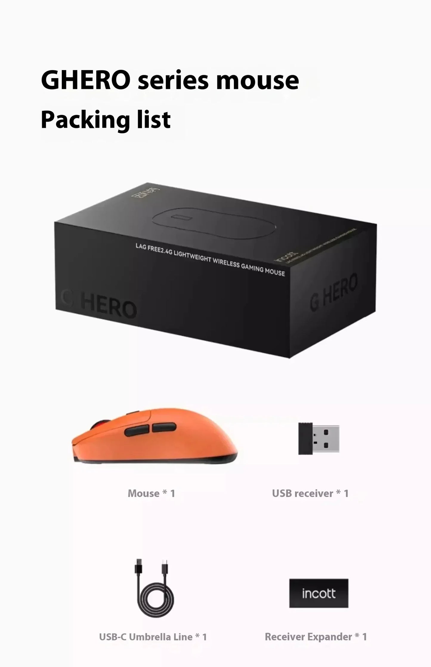 Incott Ghero Pro Gaming Mouse G24/G23 Wireless Mouse 3 mode 2.4G Bluetooth Lightweight PAW3395 Mice customize G24 pro Mouse Gift