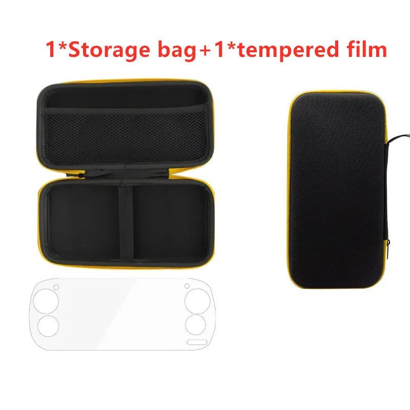 Large Capacity Storage Box Clear Tempered Film for Retroid Pocket 5 Gaming Console Pouch Carrying Bag Shockproof Protective Case