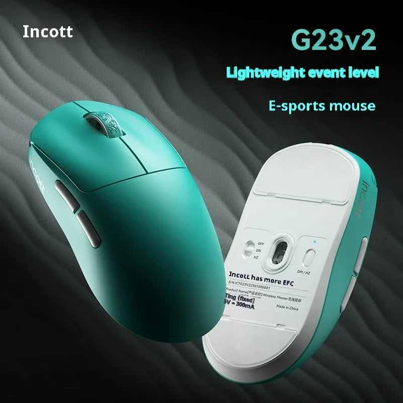 Incott G23 V2 Gaming Mouse 47g Lightweight PAW3395 Wireless 3-mode 8000Hz Polling Rate Ultra Low Latency E-sports Custom Mice