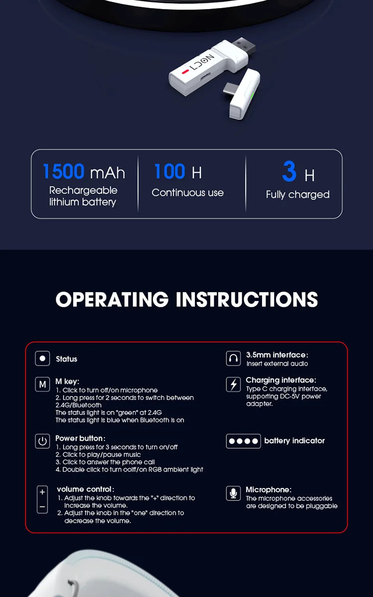 LDON F04 Pro Wireless Bluetooth Headphones Music Gaming Earphones Bluetooth Wireless Noise Cancelling Mic headset
