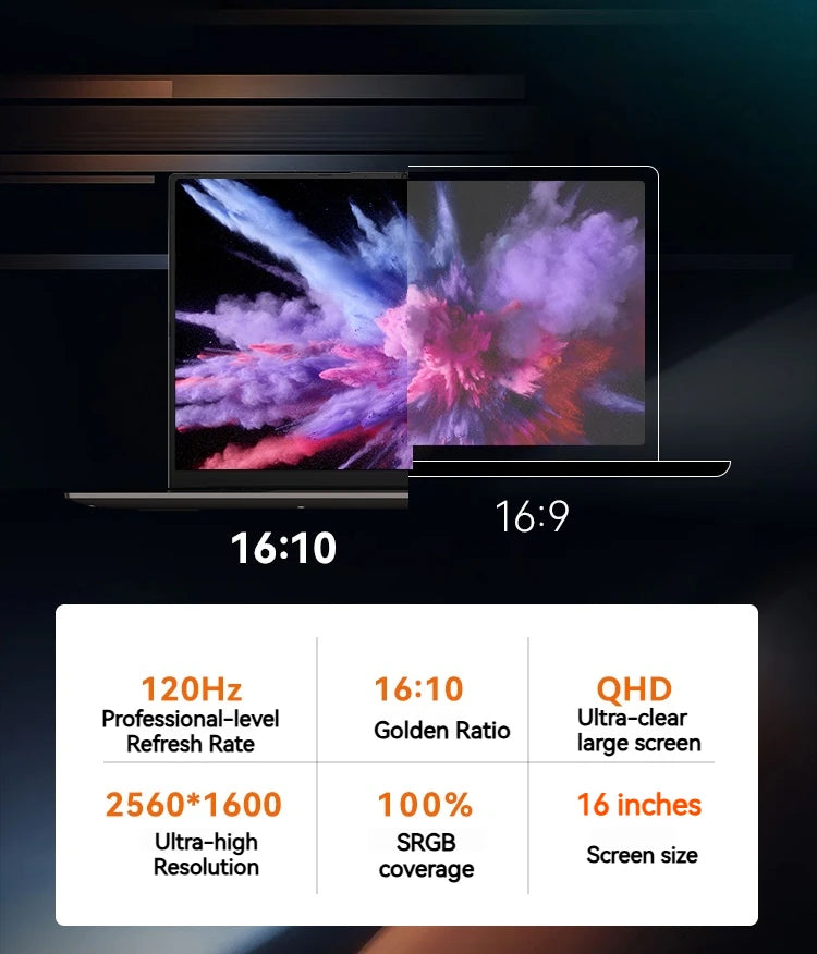 FIREBAT U6B 16 Inch AMD Radeon 780M  Ryzen7 8745HS DDR5 120Hz 2.5K Wifi6 BT5.1 16GB 512GB Gaming Gamer Bussiness Notebook Laptop