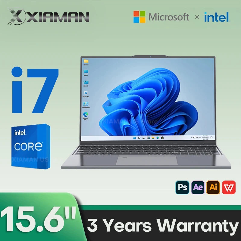 15.6 inch Intel Core i7 6500U Windows 11 Pro Laptop Computer 16GB DDR4 512GB 1TB SSD Portable Notebook PC Gamer Gaming Laptops