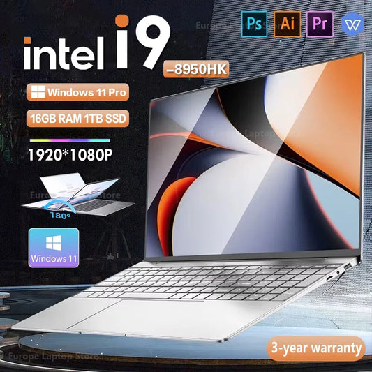 14.1'' Laptop Computer Windows 11 Intel Core i9 8950HK 16GB DDR4 1TB 2TB SSD Laptops Office Study Gaming Notebook PC Computer
