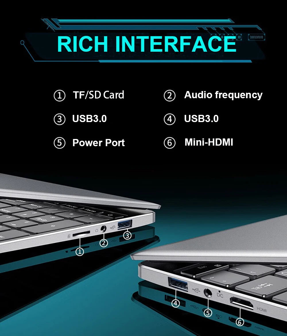 15.6" Intel Core i7 8500Y Laptop Computer PC Windows 11 Pro 16GB DDR4 1TB SSD i7 Laptops Office Fingerprint Unlock Notebook PC
