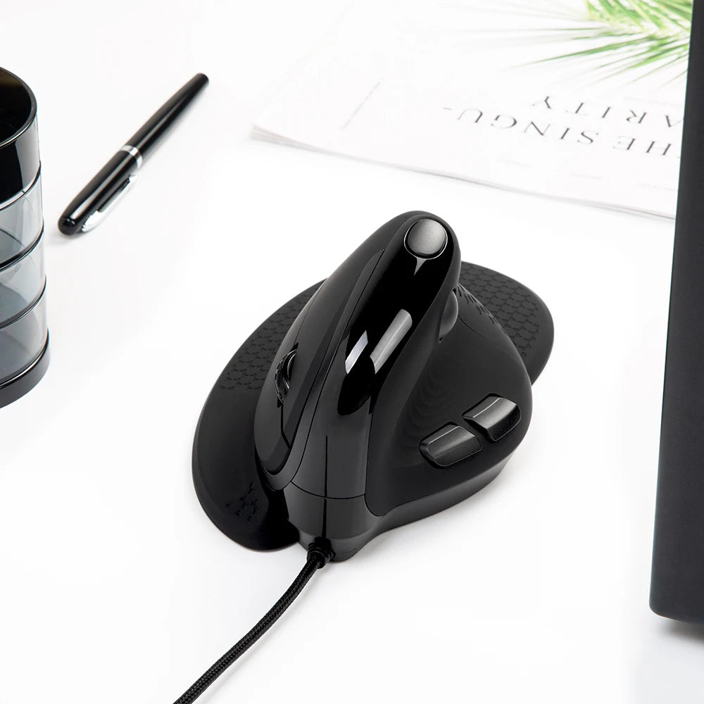 Delux Seeker M618XSU Ergonomic Vertical Wired Mouse RGB Light Removable Back Cover 4000DPI Gaming Mice For Laptop Computer