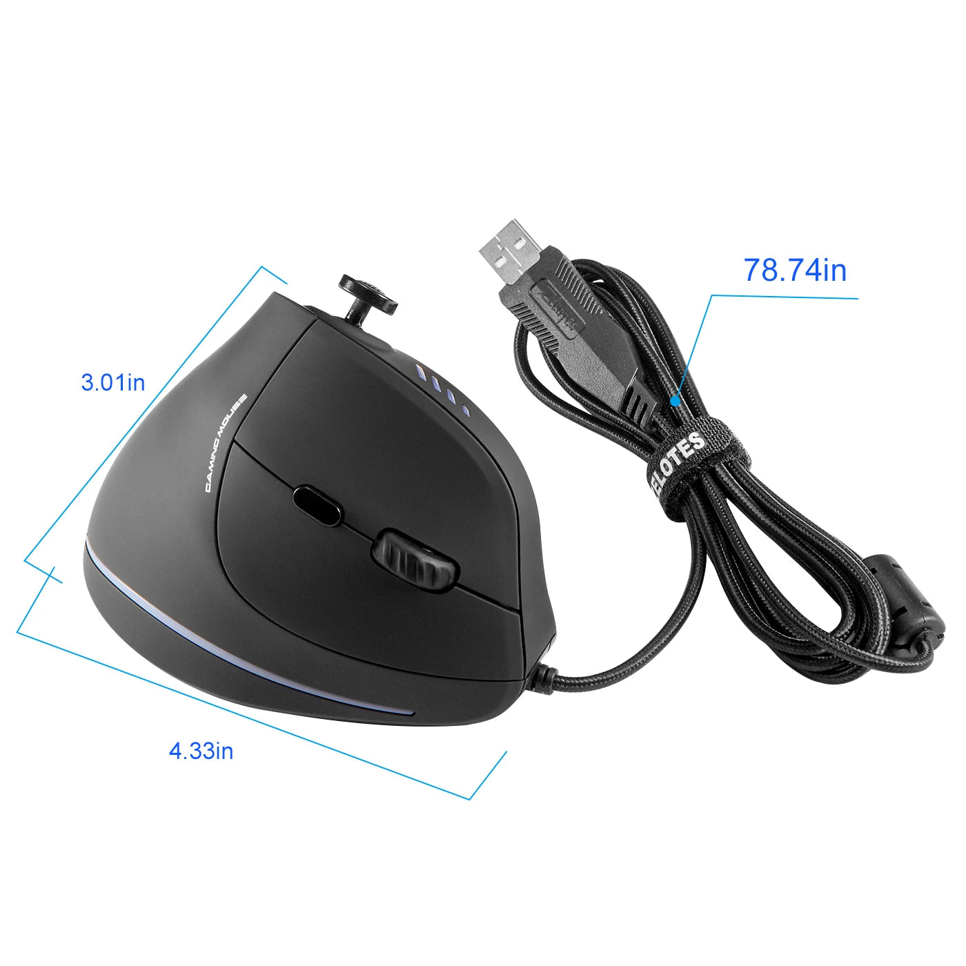 ZELOTES Vertical Gaming Mouse Wired USB Ergonomic Mice RGB Joysticks Programmable Laser Mice 10000 DPI For Gamer PC Computer C18