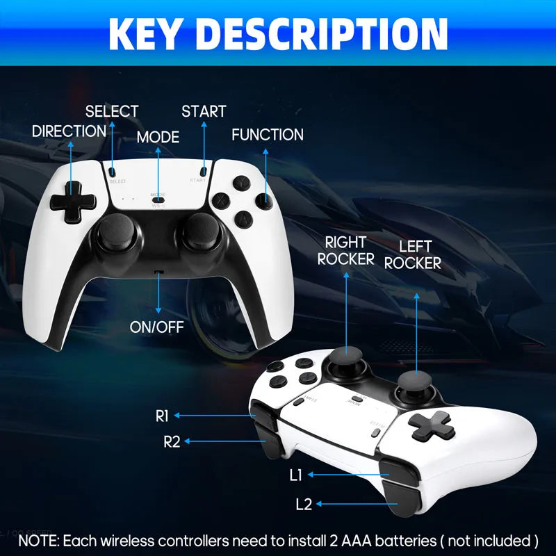 AISLPC Game Stick M15 Console 4K TV Video Handheld Game Console Stick 128G 20000+Games Wireless Gamepads Controller HDMI Output