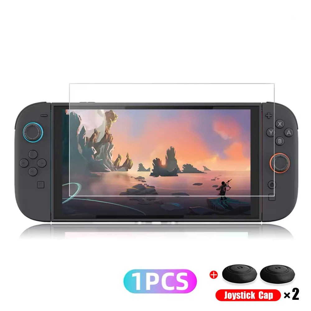 Tempered Glass Protector For Nintendo Switch 2 2025 Accessories Screen Protector For Nintendo Switch 2 With Joystick Cap