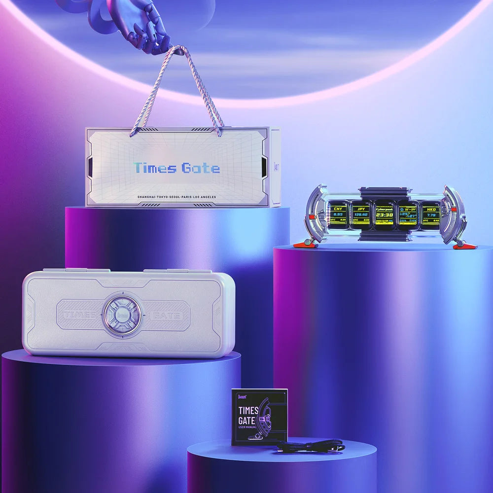 Divoom Times Gate - Cyberpunk Gaming Setup Digital Clock with Smart APP Control, WiFi Connect, RGB LED Display,