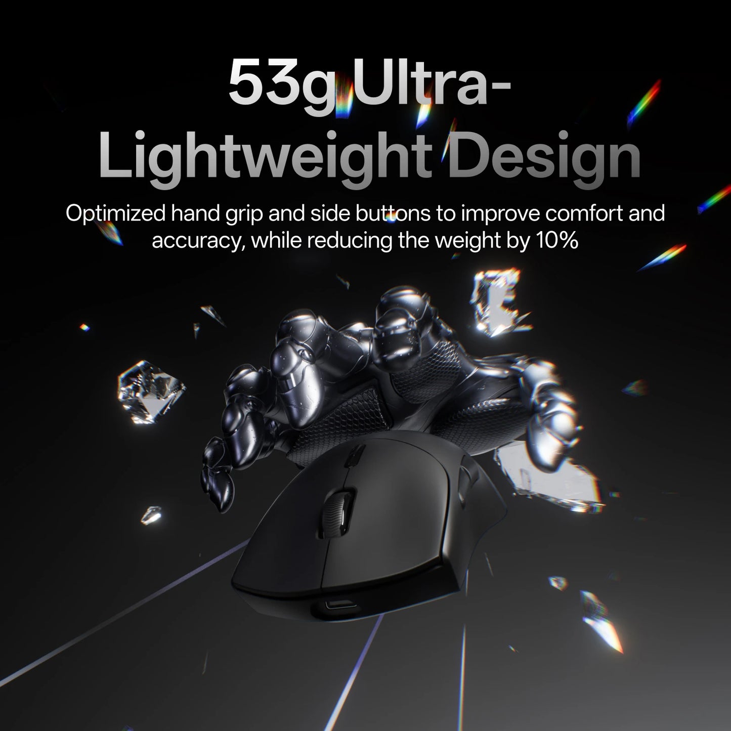 Rapoo VT7 VT7MAX Wireless Gaming Mouse True 8K Wireless Polling Rate 53g Lightweight 100-Million Mechanical Switch Macro Enabled