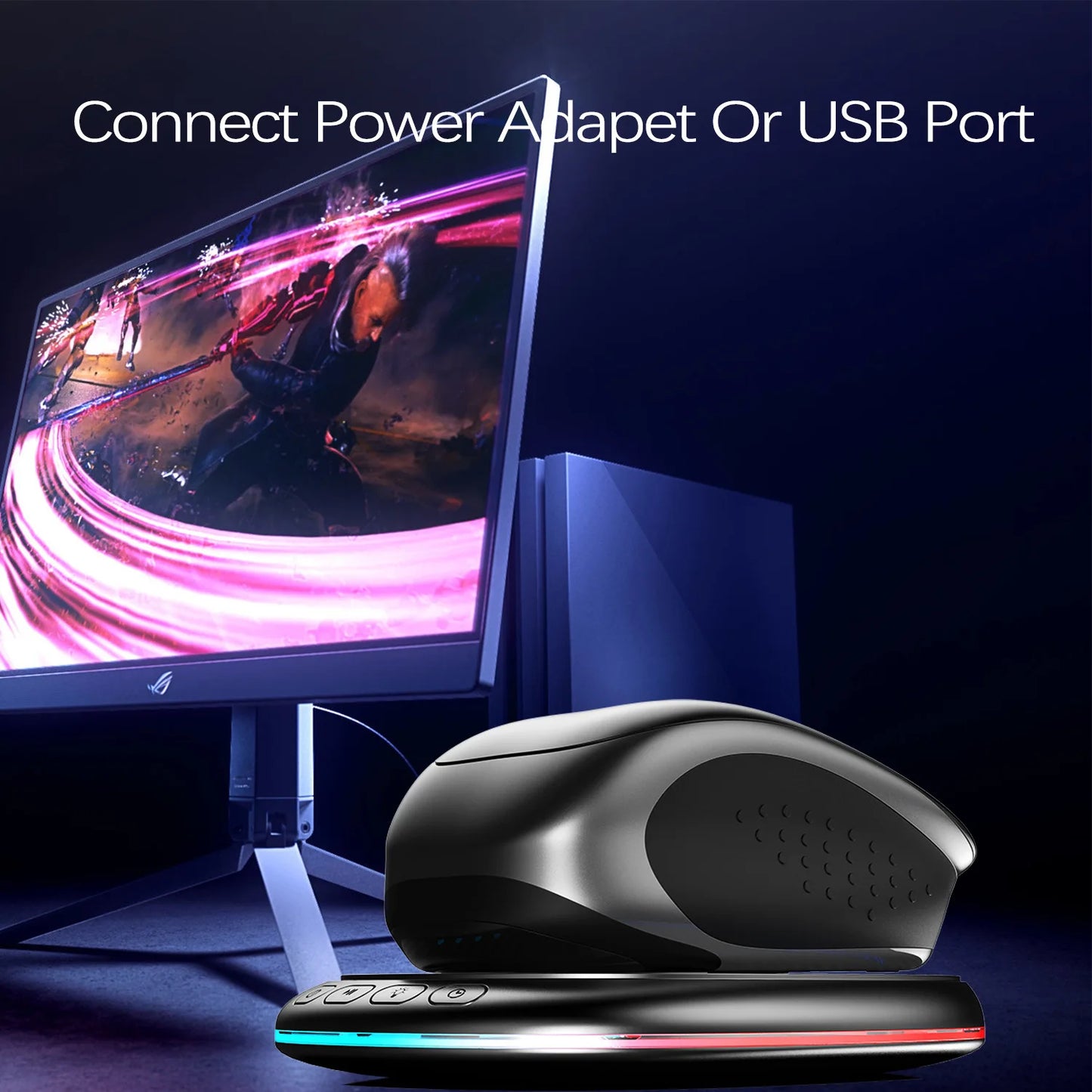 Carbon Fiber Pattern Gaming Mice Pad  LED RGB Lights Mouse Mover Anti Sleep Automatic Movement Prevent PC Screen Lock