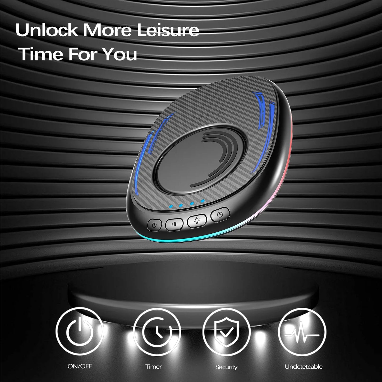 Carbon Fiber Pattern Gaming Mice Pad  LED RGB Lights Mouse Mover Anti Sleep Automatic Movement Prevent PC Screen Lock