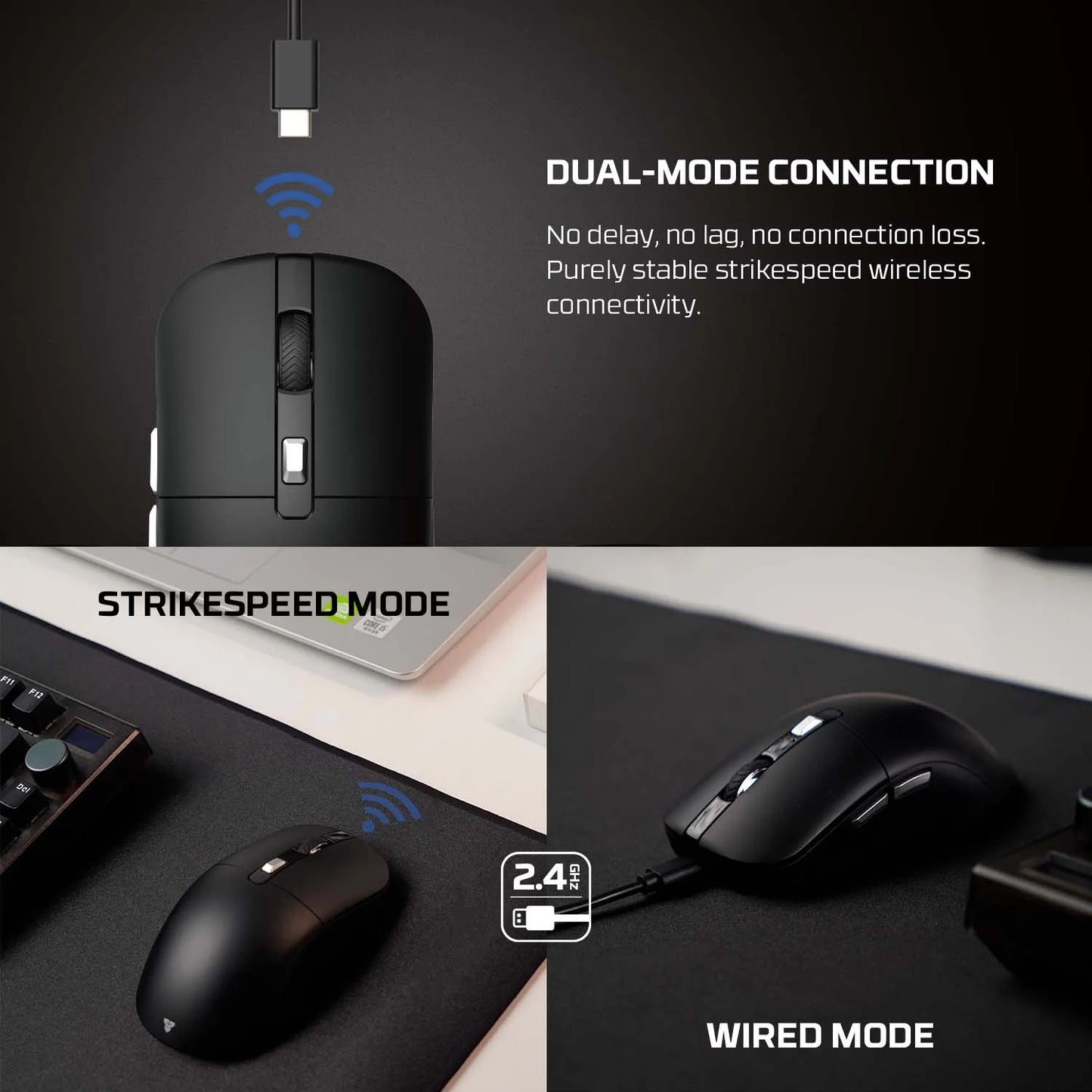 FANTECH KANATAS WG9S Wireless Gaming Mouse PIXART 3311 12000DPI Improved Ultra-Grippy Coating Wired Mouse Macro Button Mice