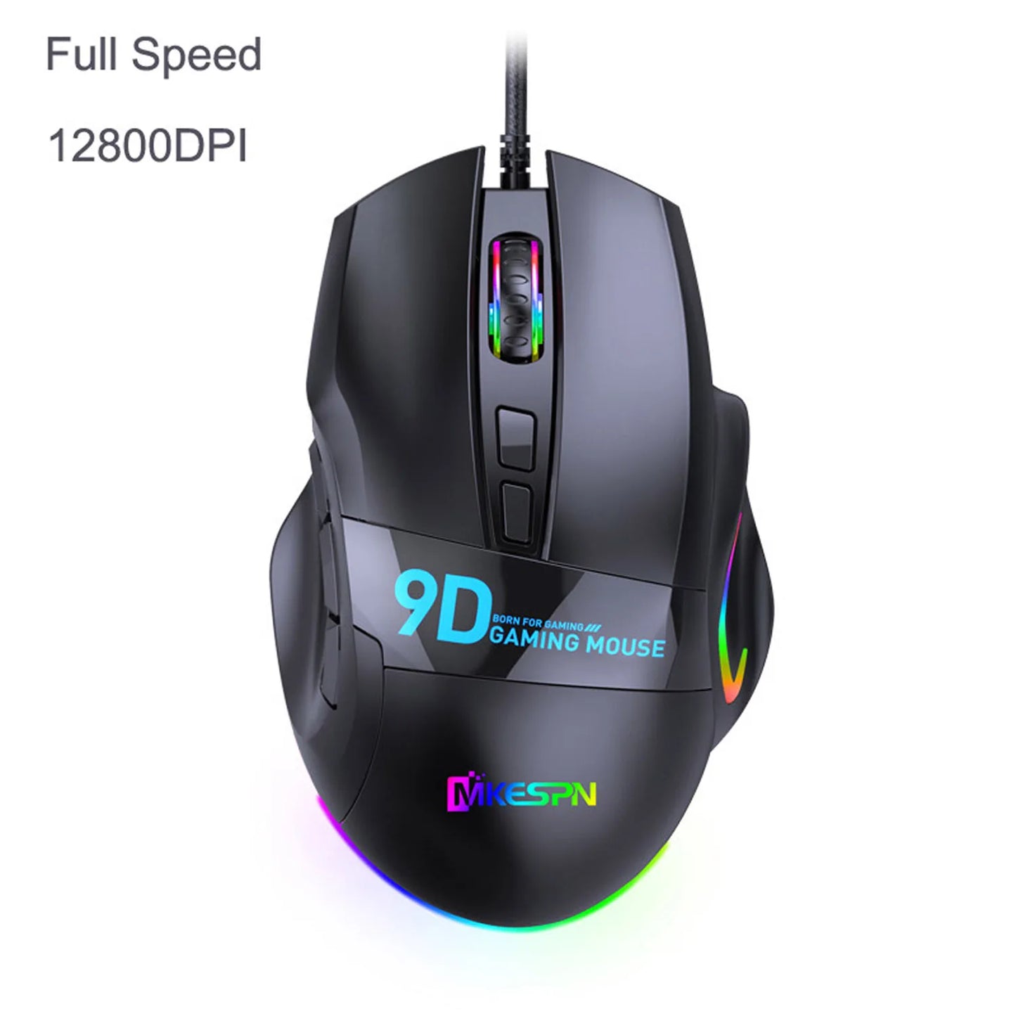12000DPI Macro RGB Gaming Mouse 9 Programmable Keys Game Mouse RGB Light Max to 6 levels For pc mac gun PUBG Laptop