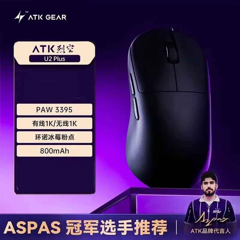 ATK U2 Mouse Tri Mode Wireless Mouse Paw3950 8000Hz Low Delay Lightweight Paw3395 Gaming Mice PC Accessories For FPS Gamer