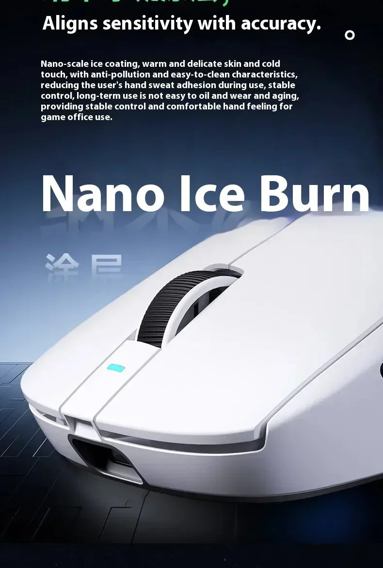 MCHOSE A7 Pro Ultra Wireless Mouse Tri-Mode Gaming E-sports Mouse PAW3950 Lightweight 42000dpi 8K Low Delay Ergonomics 500mAh