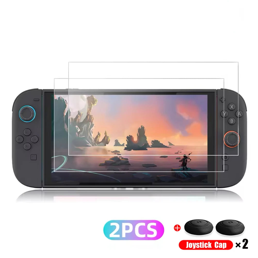 Tempered Glass Protector For Nintendo Switch 2 2025 Accessories Screen Protector For Nintendo Switch 2 With Joystick Cap