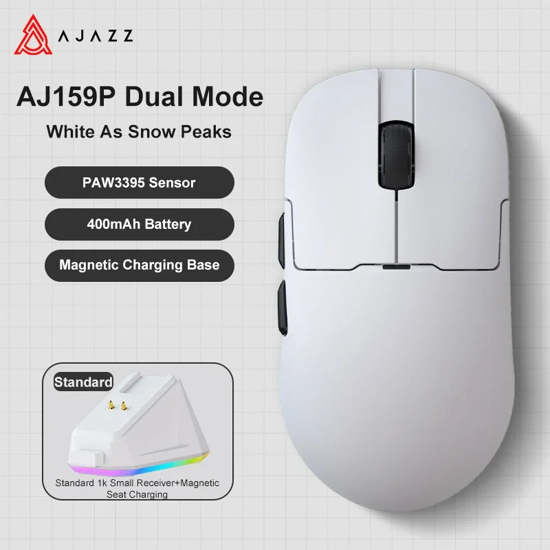 AJAZZ AJ159 APEX/AJ159PRO Wireless Gamer Mouse with RGB Magnetic Charging Base Lightweight AJ159P Gaming Mouse for PC Laptop