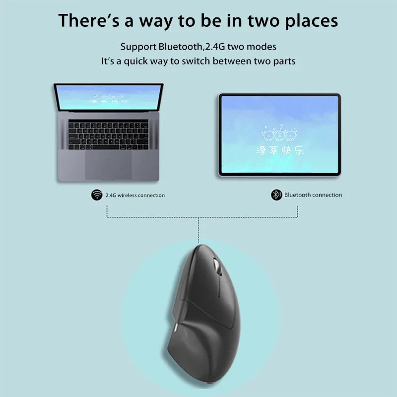 Xiaomi Wireless Bluetooth Vertical Mouse Rechargeable Personalised Side Grip Ergonomic 2.4G Mute Gaming PC Computer Mouse New