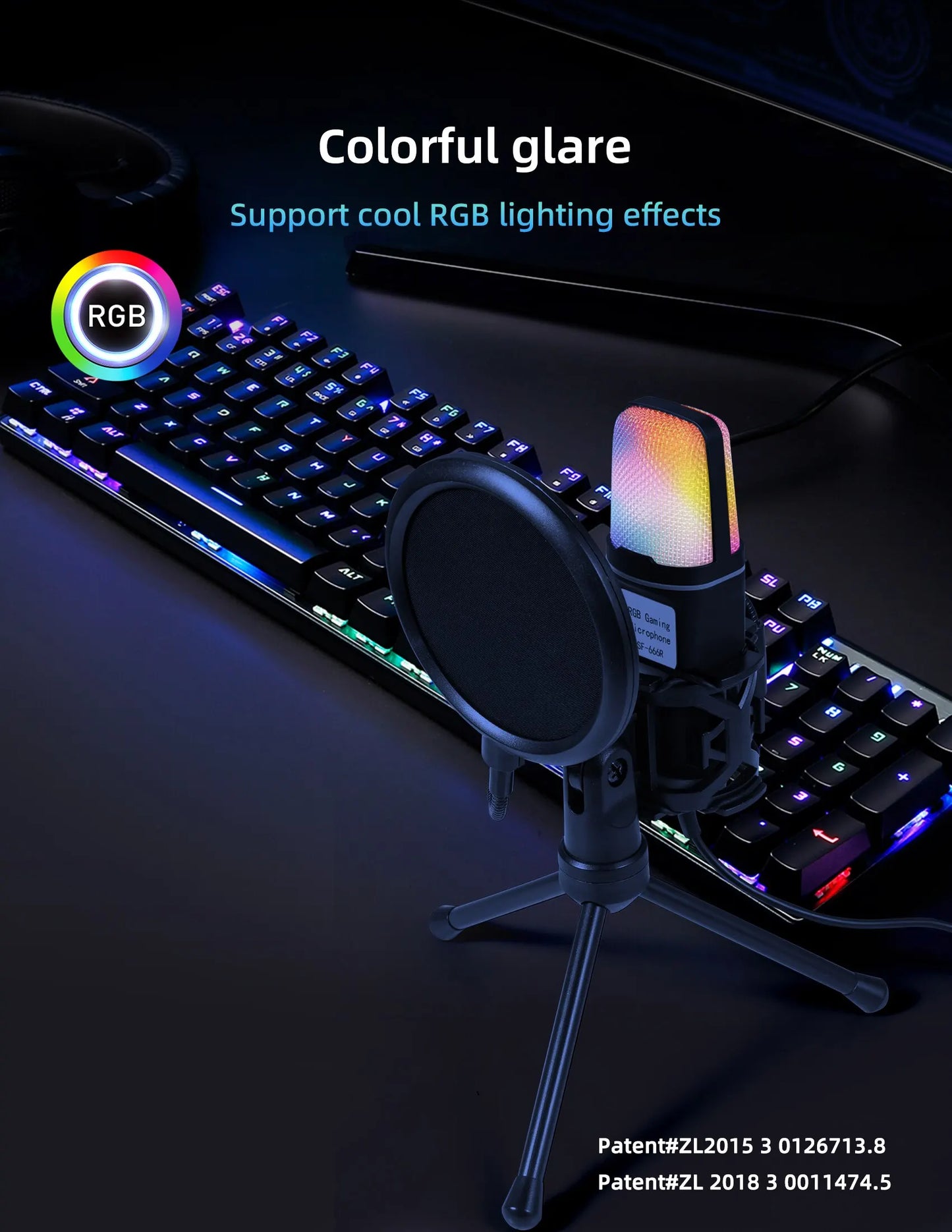 Gaming Computer Professional Condenser Microphone Mic PC Laptop USB Wired Live Streaming Podcast Studio Mike Kit Gamer Karaoke