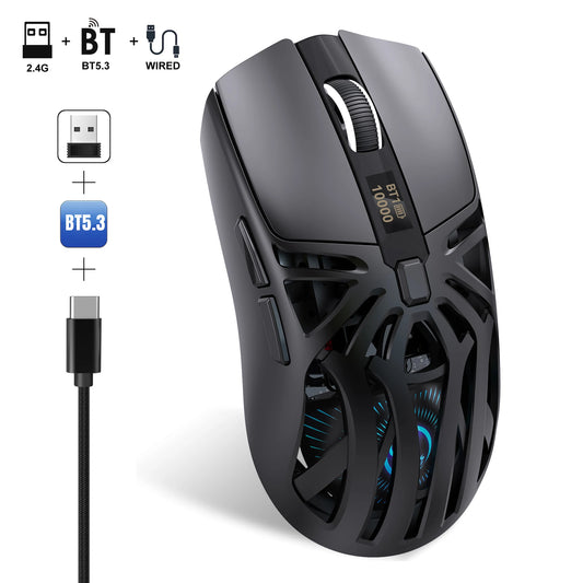 HXSJ T400 3-mode wireless optical mouse 1000HZ lightweight 500mAh rechargeable USB-type C Gaming office mouse for pc laptop
