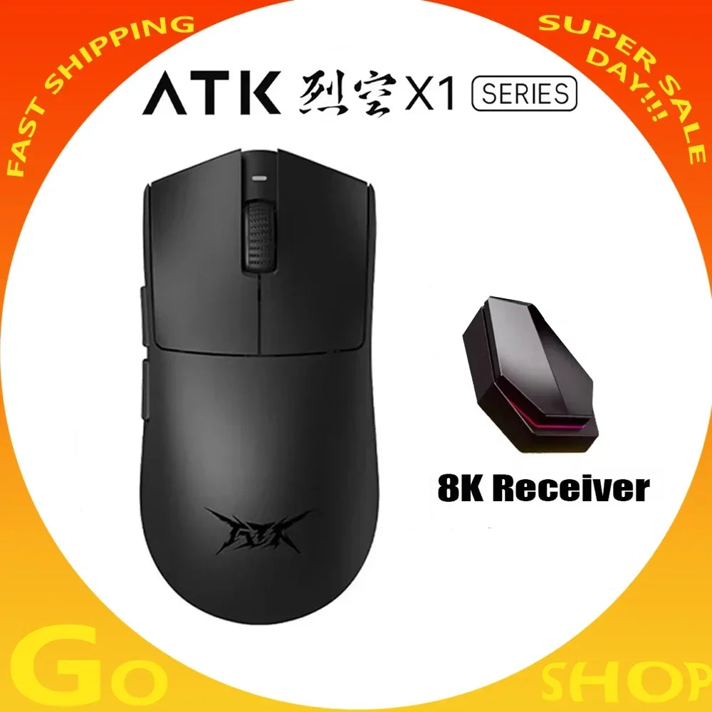 Atk Blazing Sky X1 Wireless Mouse Double 8k Dual Mode Paw3950 Sensor Liekong Lightweight Gaming Mouse Low Latency Smartspeed Pc