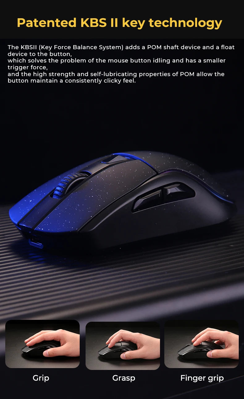 DAREU PC Gaming Mouse Tri-mode Connect Bluetooth Wired 2.4G Wireless Mice with Charging Base KBS Buttons Mous for Laptop Gamer