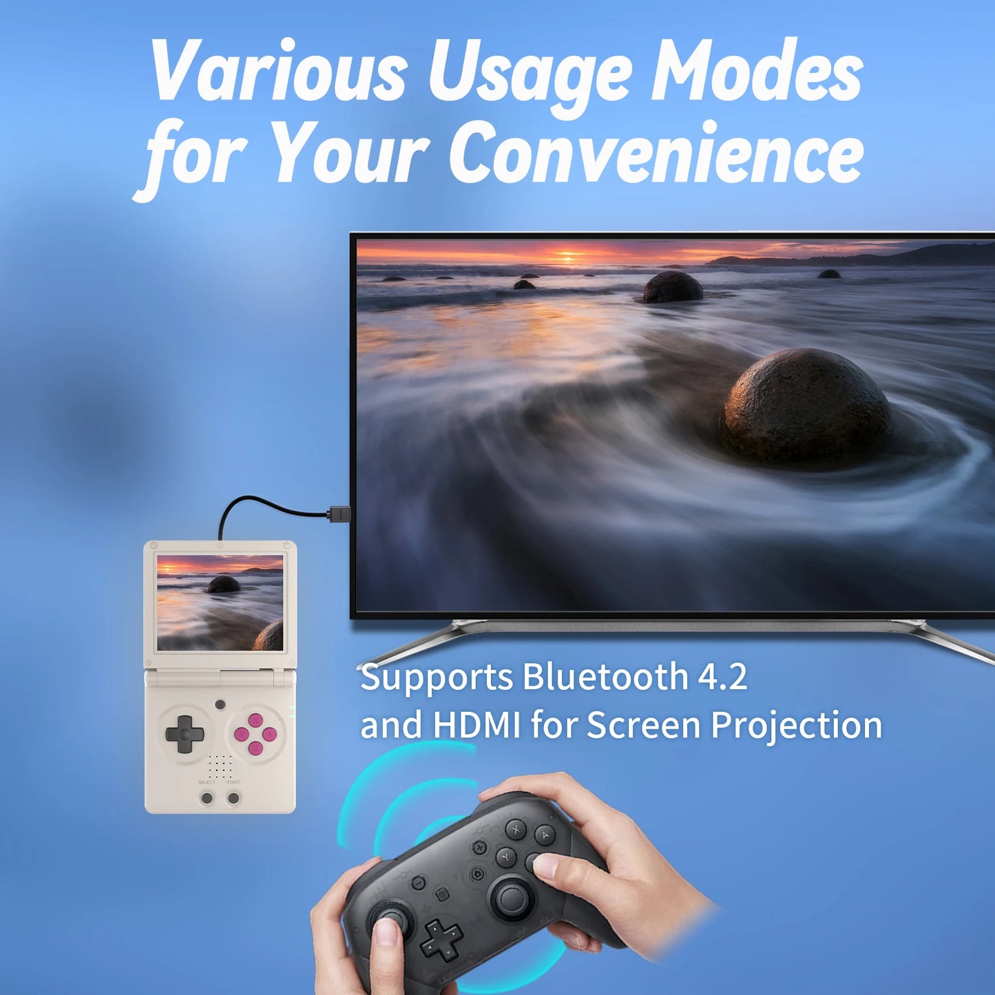 Anbernic RG34XXSP RG35XXSP Flip Handheld Game Console IPS Screen Linux 64-bit Collapsible Retro Video Gaming Player 5000+ Games