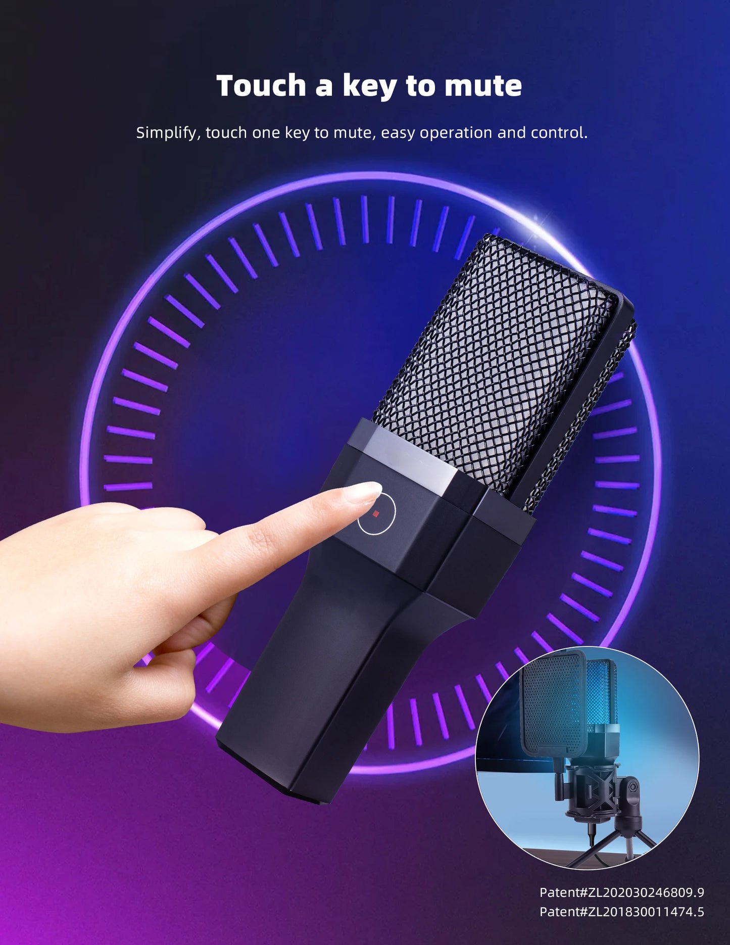 Gaming Computer Professional Condenser Microphone Mic PC Laptop USB Wired Live Streaming Podcast Studio Mike Kit Gamer Karaoke