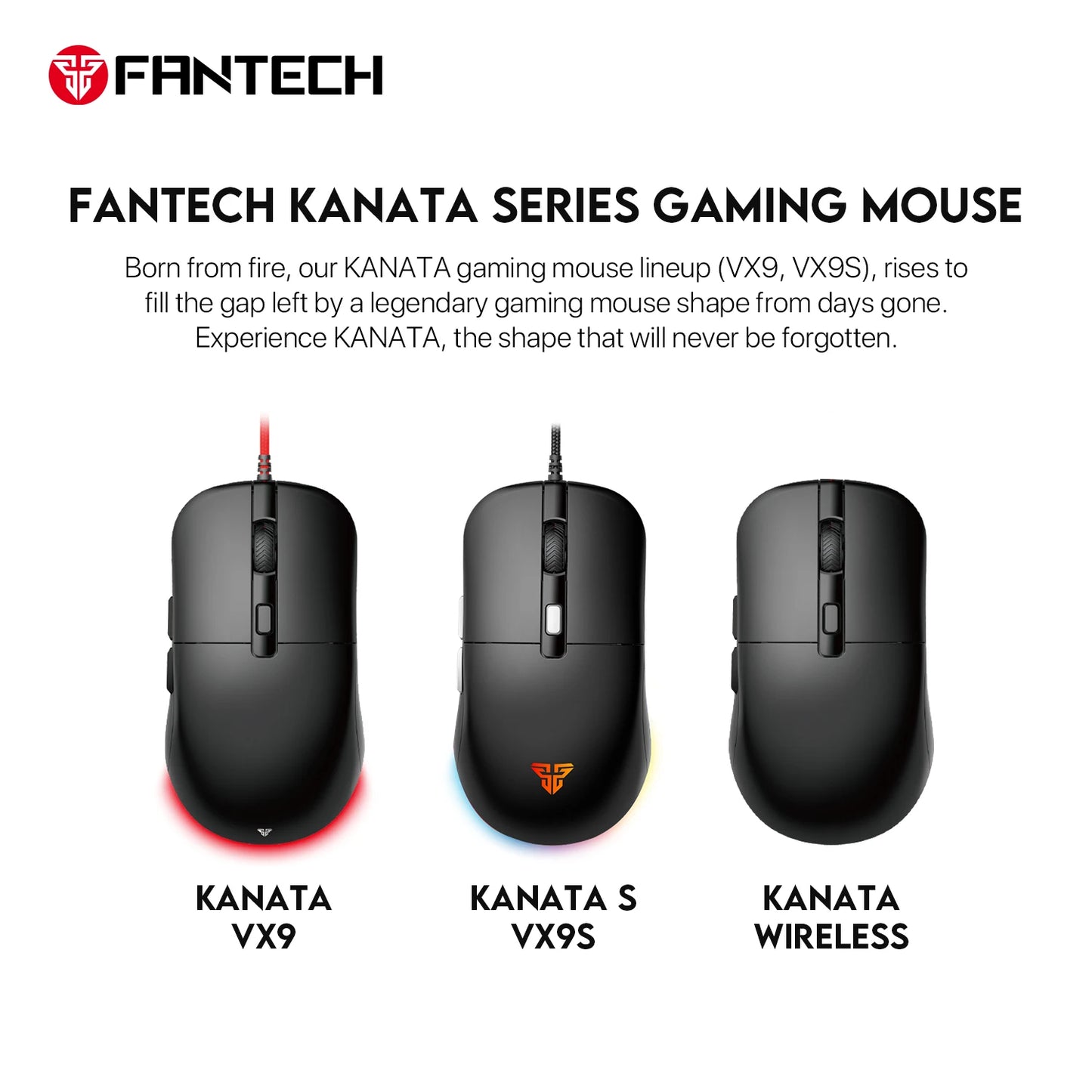 FANTECH KANATA S VX9S Wired Gaming Mouse 7200DPI HUANO 10M Switch 6 Macro Button Optical Mouse Mice for PC Laptop