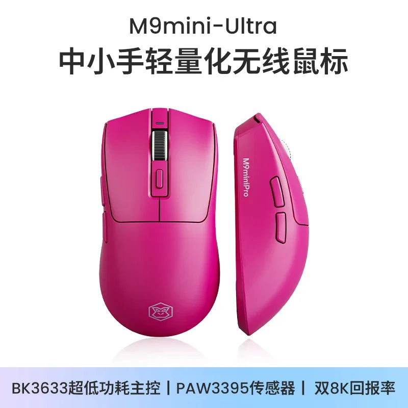 Eweadn M9 Wireless Mouse PAW3395 Dual 8K Bluetooth Three Modes E-Sports Gaming Mouse Lightweight PC Gamer Accessories Man Gifts