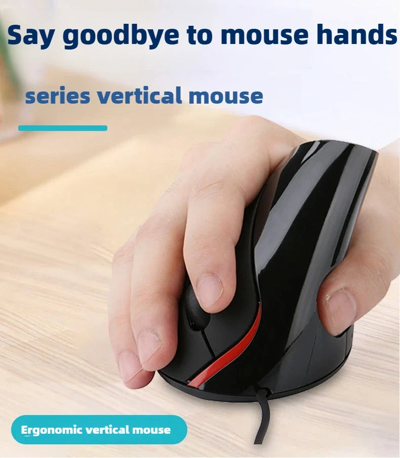 1600DPI USB Vertical Wired Mouse Ergonomic Design Wrist Rest Gaming Mice for PC Laptop Mouse Mouse for Laptop Mouse for Computer