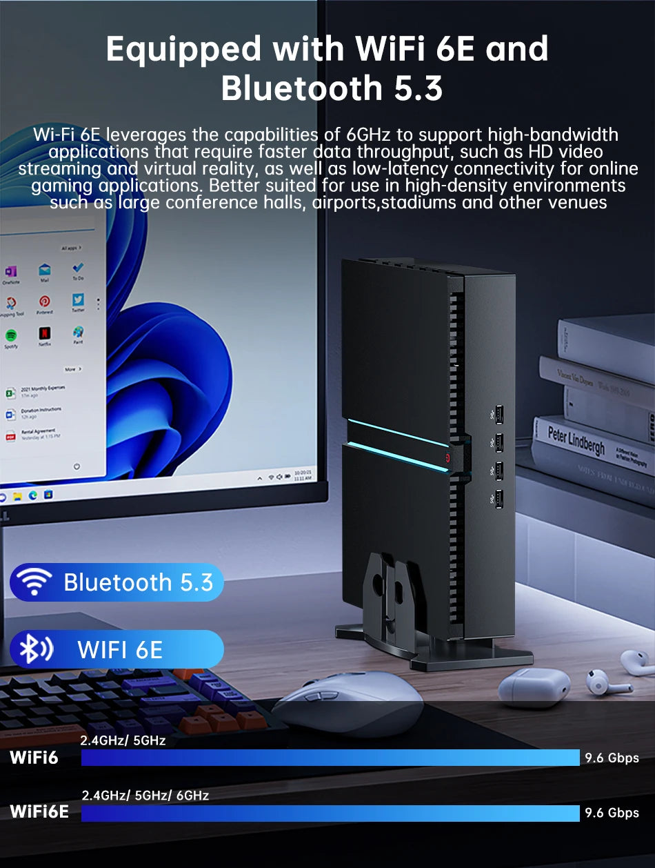 Msecore MV300 14th Intel Core i5 i7 i9 RTX 4070 12G Gaming Mini PC Windows 11 Office Desktop Computer DDR5 NVME WiFi6E BT5.3
