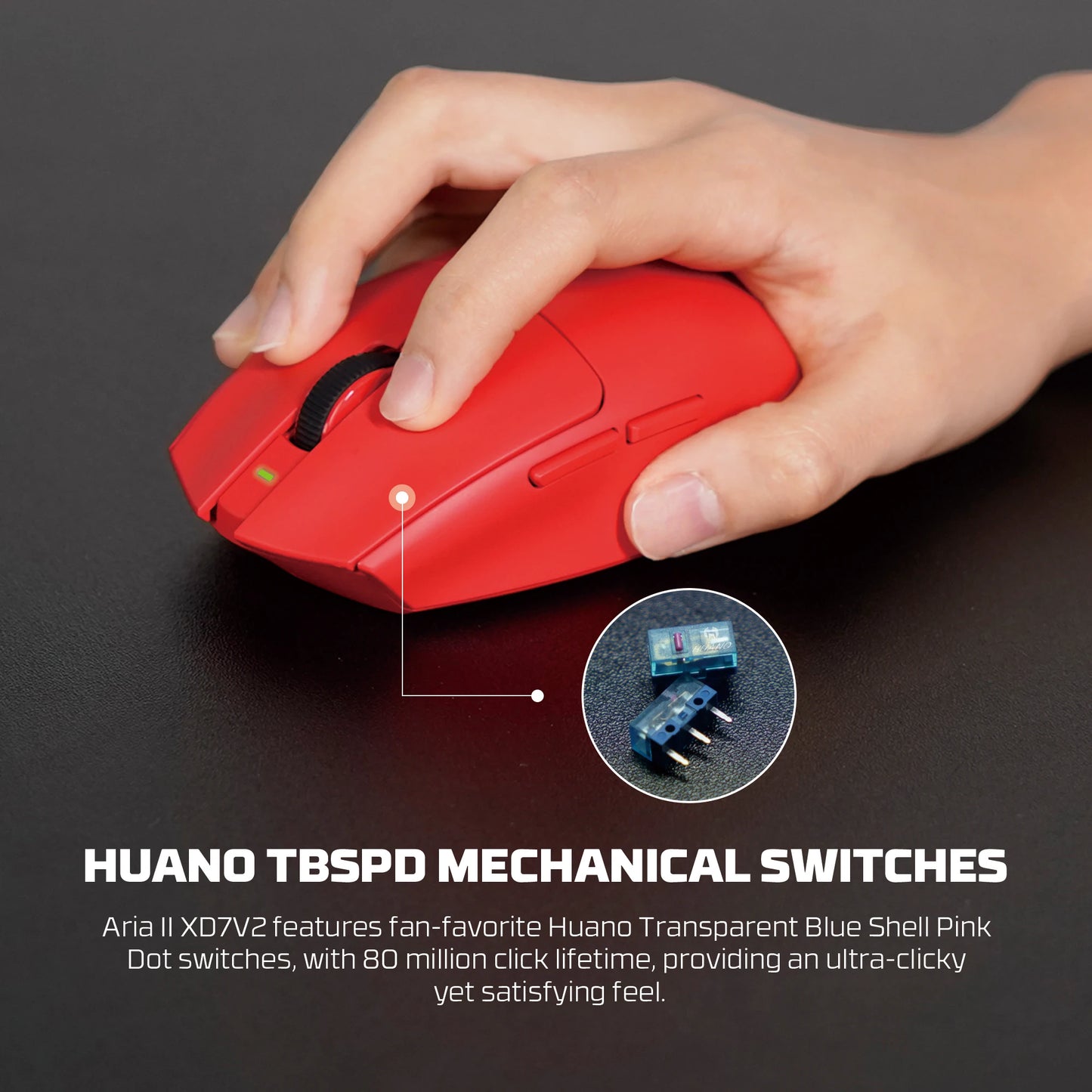 FANTECH ARIALL XD7V2 Wired and Gaming Mouse PAW3395 Mice Ultralight 53gr 26000DPI Huano TBSPD Switch  Non-slip Coating Mouse