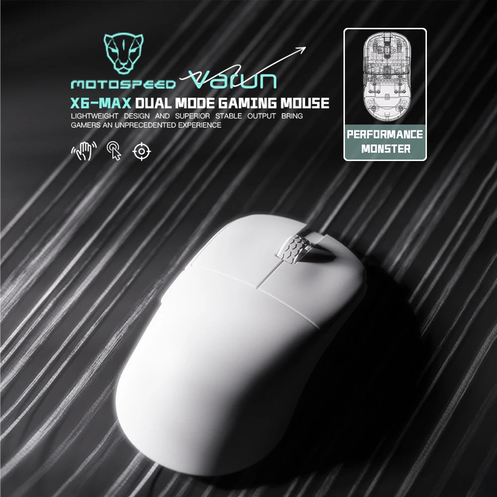 Darmoshark Gaming Mouse X6-MAX PAW3950 Wireless Dual-Mode 8k Motospeed Mouse 30000DPI Lightweight Macro Game Mice For PC Laptop