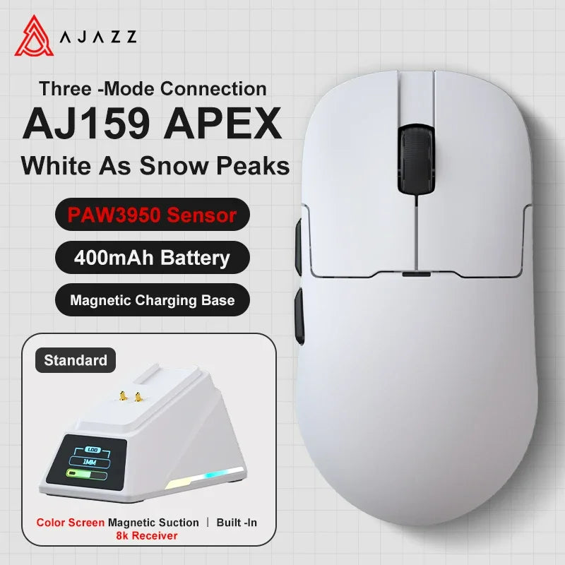 AJAZZ AJ159 APEX/AJ159PRO Wireless Gamer Mouse with RGB Magnetic Charging Base Lightweight AJ159P Gaming Mouse for PC Laptop