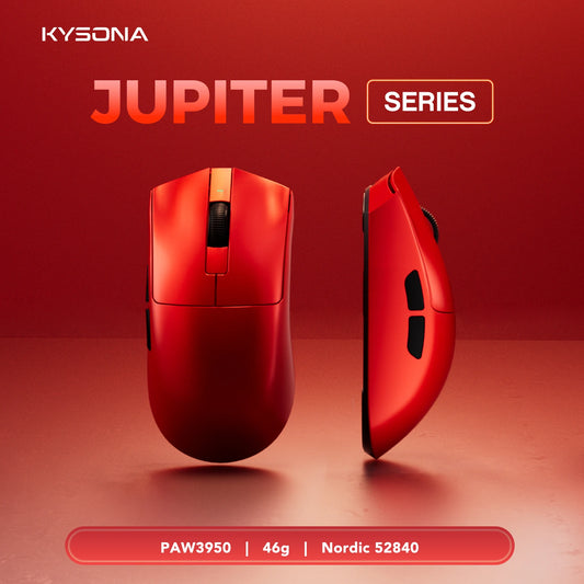 KYSONA Jupiter Wireless Gaming Mouse Bluetooth Mice PAW3950 Sensor 30000DPI 8khz Lightweight 46g For Big Hands PC Laptop Gamer