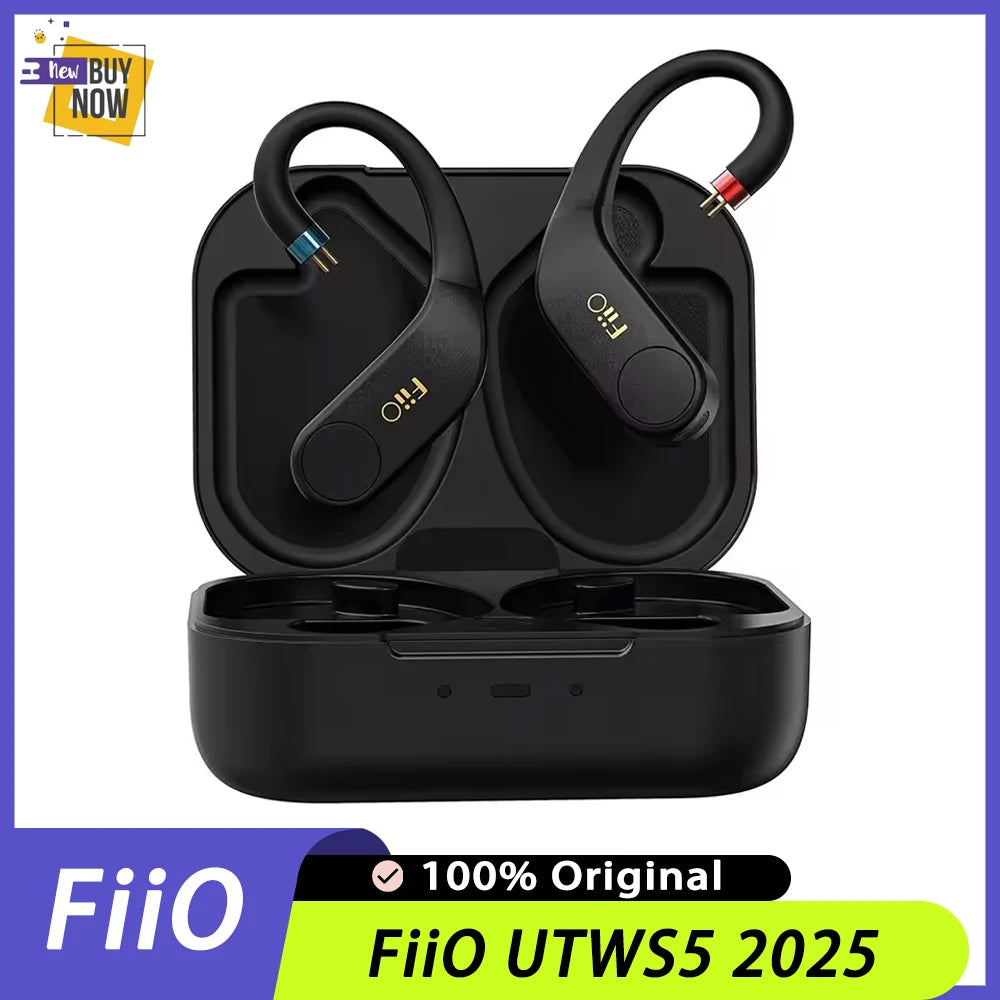 FiiO UTWS5 2025 True Wireless Earbuds Hook Earphone Bluetooth Hi-Res 96kHz/24bit Headphone LDAC -MMCX/0.78 2pins Portable For PC