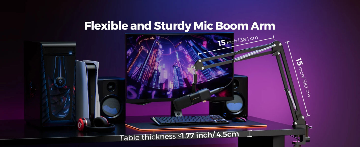 NearStream Professional Microphone pc USB XLR Condenser Mic Boom Arm US Local ShippingPlug-and-Play for Streaming Podcast Studio