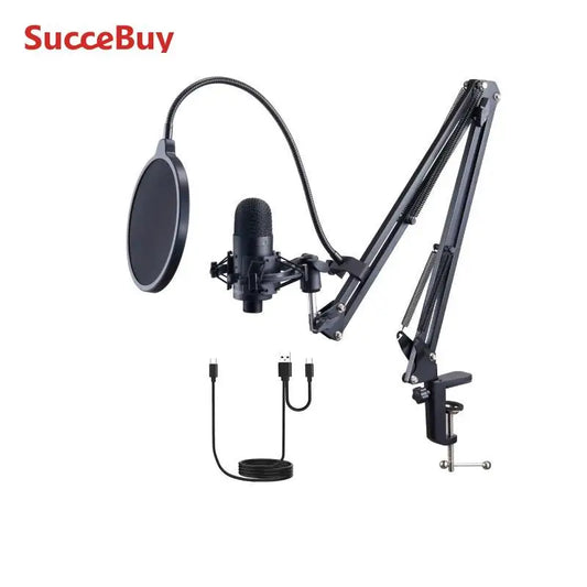 VEVOR USB Microphone 192kHz/24-bit Professional Condenser Microphone Kit for Podcast Recording Video Gaming Singing Streaming