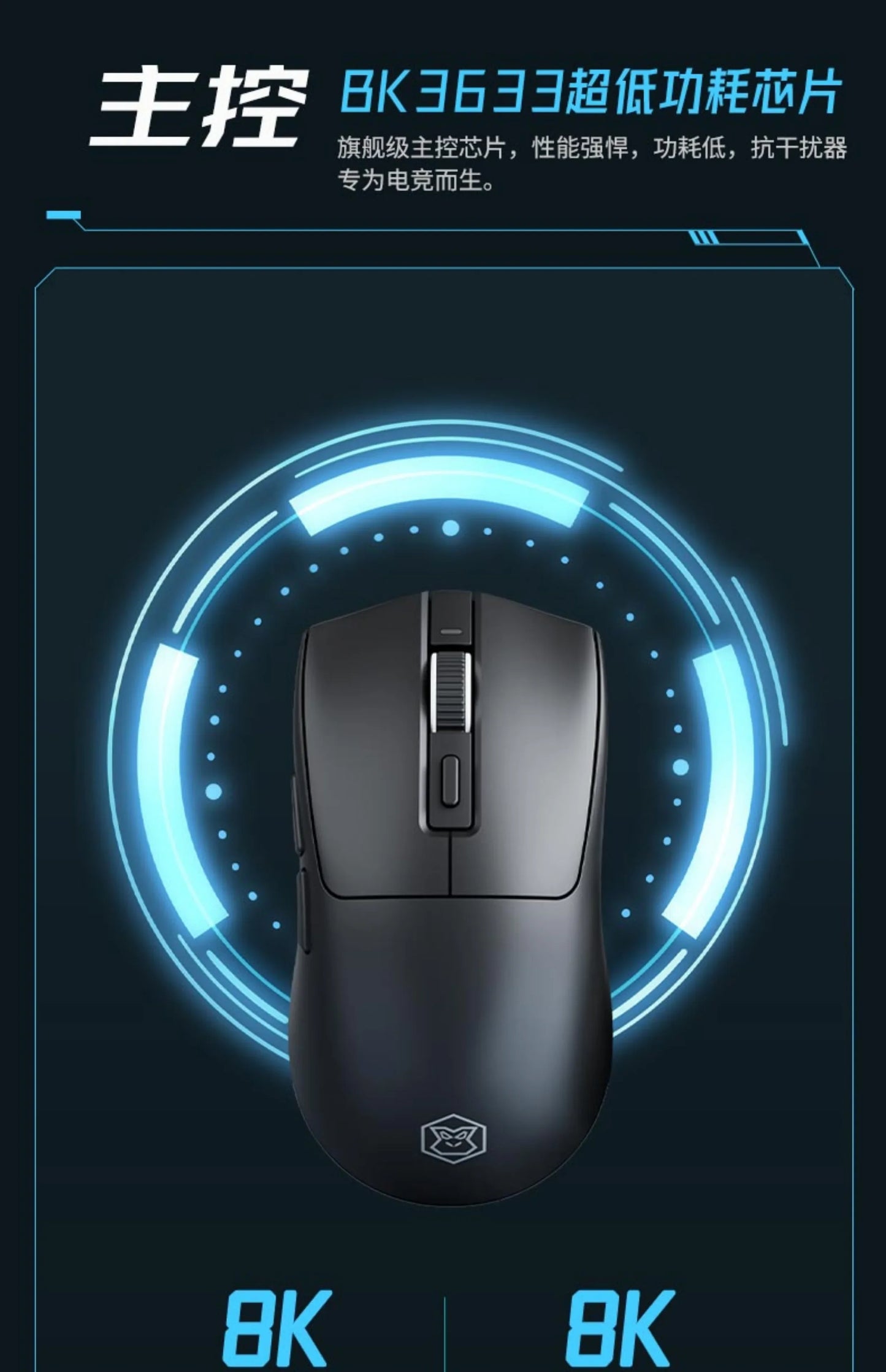Eweadn M9 Wireless Mouse PAW3395 Dual 8K Bluetooth Three Modes E-Sports Gaming Mouse Lightweight PC Gamer Accessories Man Gifts