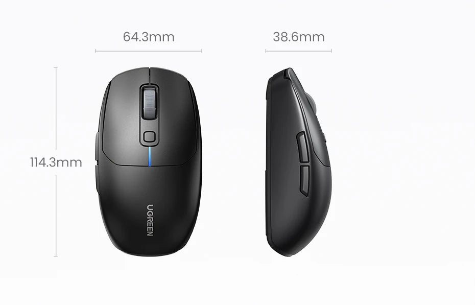UGREEN Gaming Mouse 5000DPI Wireless Mouse Bluetooth 5.0 2.4G Wired Rechargeable Gamer Mice 6 Buttons For MacBook Tablet Laptops