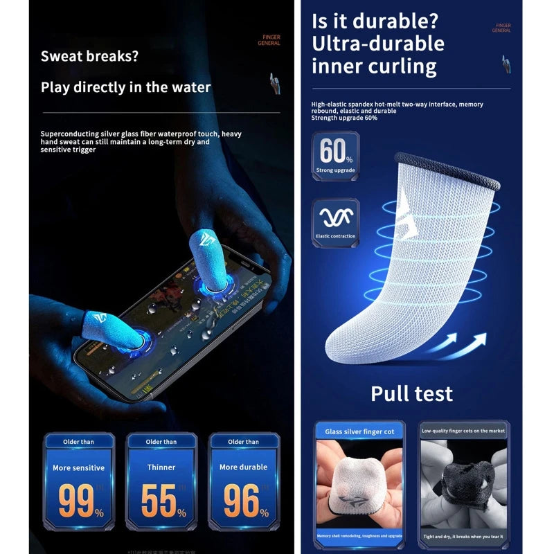 Gaming Finger Sleeve for PUBG Fingertip Cover Breathable Thumb Gloves