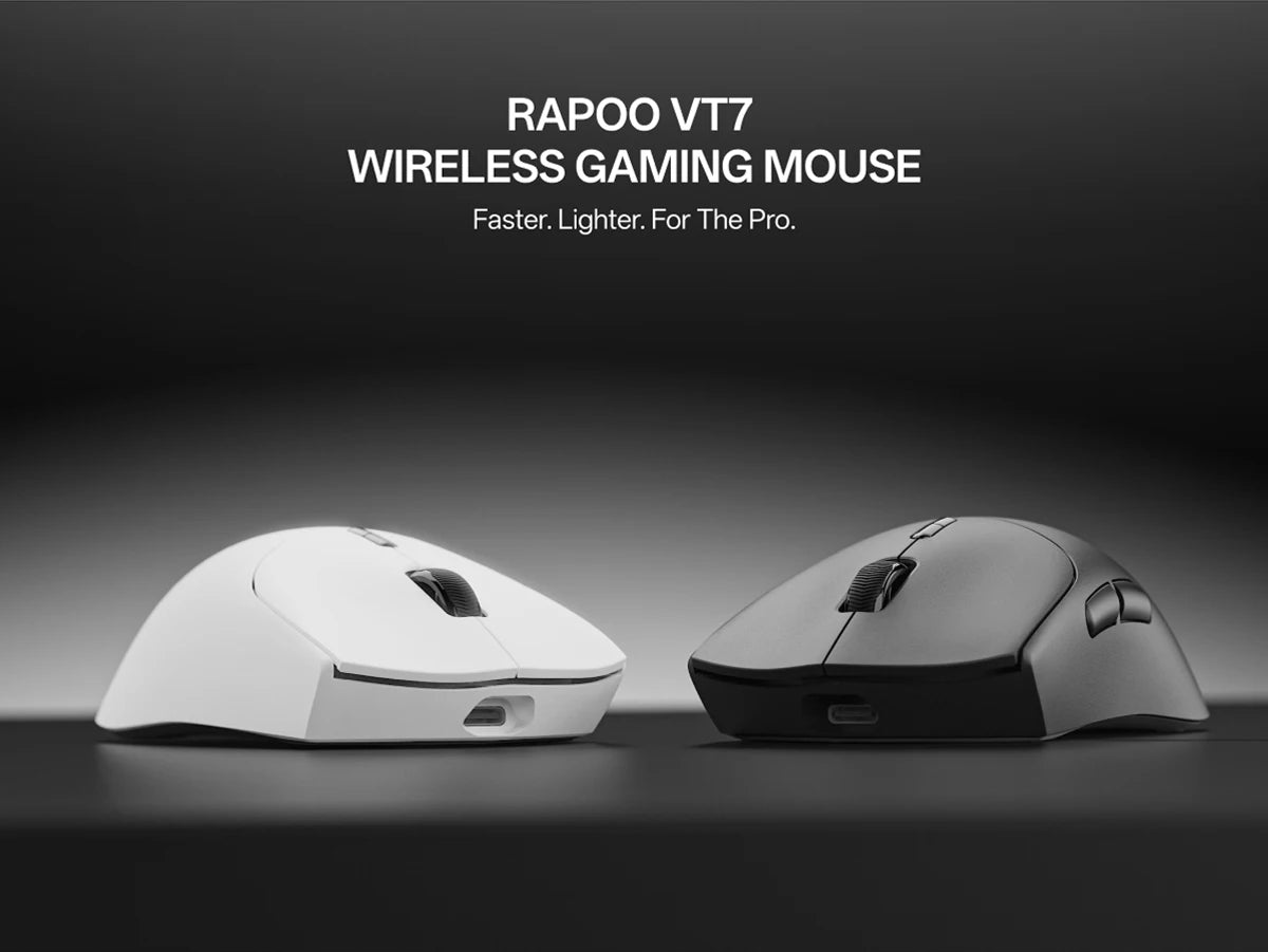 Rapoo VT7 VT7MAX Wireless Gaming Mouse True 8K Wireless Polling Rate 53g Lightweight 100-Million Mechanical Switch Macro Enabled
