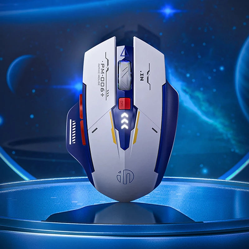 Inphic F9 Mecha Edition Wireless Mouse Silent Rechargeable Mouse Type-C LED Light Mouse For Computer Laptop Office Gaming